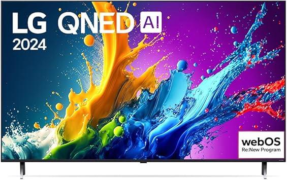 Smart TV 4K 55" LG QNED 55QNED80T Processador α5 Ger7 AI Quantum Dot Nanocell Local Dimming Design Super Slim Alexa/Chromecast integrado webOS 24