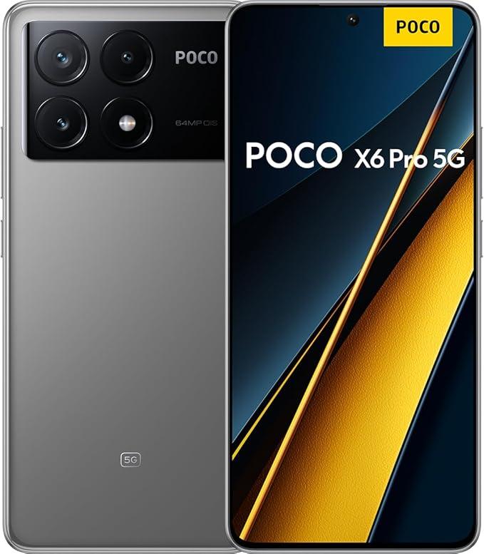 Smartphone Xiaomi POCO X6 Pro 5G 12GB+512GB NFC Dimensity 8300-Ultra 64MP câmera tripla 67W 120Hz AMOLED (Cinza)