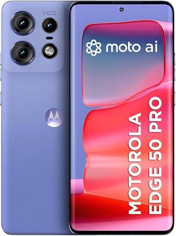 Smartphone Motorola Edge 50 Pro 5G - 256GB 24GB (12GB RAM+12GB Ram Boost) 50MP Ultra-Pixel AI Camera IP68 NFC - Lilac Silicon Leather