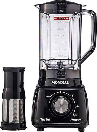 Liquidificador Mondial, Turbo Power 550W, 220V, Preto, 2,2 L - L-99 FB