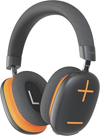 Basike Fones De Ouvido Sem Fio, Headphone Bluetooth on-ear com Microfone, Até 50 Horas de Música, HQ182B (Laranja Preto)