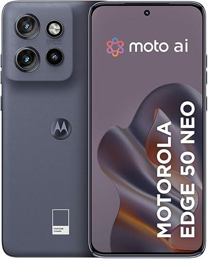 Smartphone Motorola Edge 50 Neo 5G - 256GB 16GB (8GB RAM+8GB Ram Boost) 50MP Sony Camera Moto AI Ultrarresistencia militar - Grisaille Vegan Leather