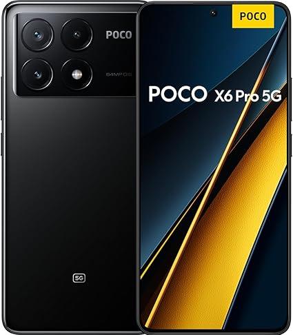 Smartphone Xiaomi POCO X6 Pro 5G 8GB+256GB NFC Dimensity 8300-Ultra 64MP câmera tripla 67W 120Hz AMOLED (Preto)