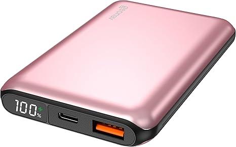 Geonav Power Bank, Carregador Portátil Universal 10.000mAh, USB-A (até 18W) + USB-C (até 20W), Compacto, Carregamento Rápido, Pass Through, Led Indicador de Bateria, PB10K20WRG, Rosa