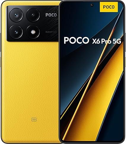 Smartphone Xiaomi POCO X6 Pro 5G 8GB+256GB NFC Dimensity 8300-Ultra 64MP câmera tripla 67W 120Hz AMOLED (Amarelo)