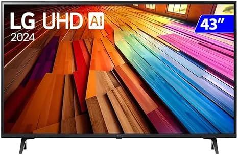 Smart TV 4K 43" LG UHD 43UT8000 Processador α5 Ger7 AI Alexa/Chromecast integrado Otimizador de Jogos webOS 24 compatível com Controle Smart Magic