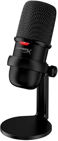 Microfone Condensador USB HyperX Solocast - Alta Resolução de 24 bits/96 kHz, Sensor de Toque-para-Silenciar com indicador de LED, Cardióide, para Streaming, Podcasts, Jogos, Preto (4P5P8AA)